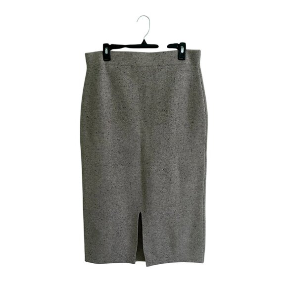 Zara 100% Wool Beige Ribbed Midi Skirt XL | High-Waisted, Sustainable Winter NWT - Picture 10 of 10